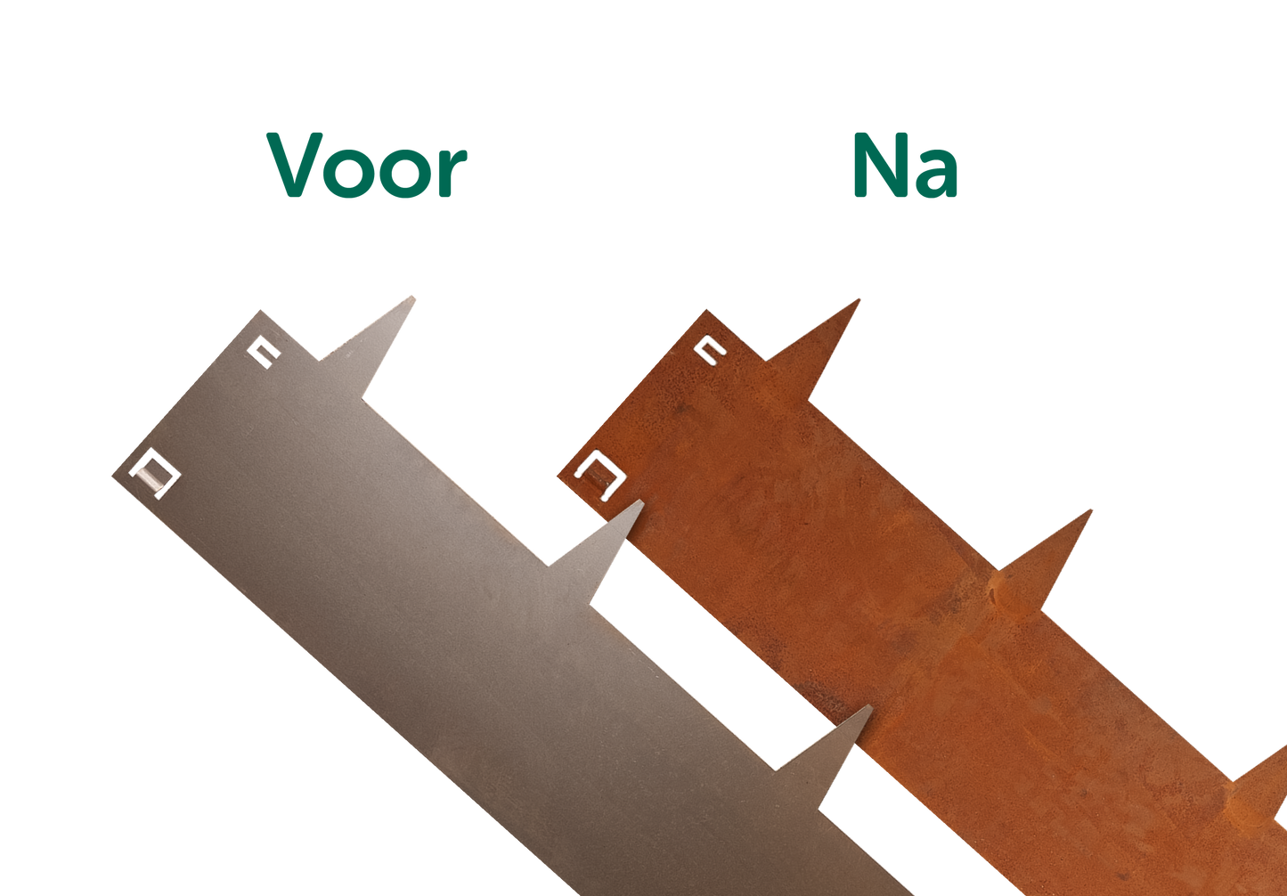 5x Cortenstaal kantopsluiting borderrand - 106x16cm -