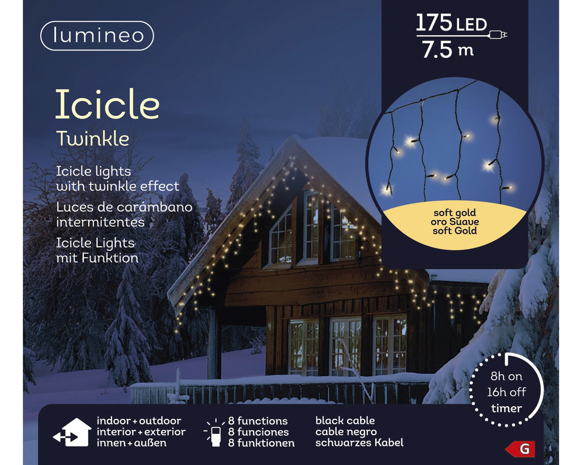 IJspegelverlichting LED Soft Gold - 7,5 m - 175 LED - 8 functies - foto 7