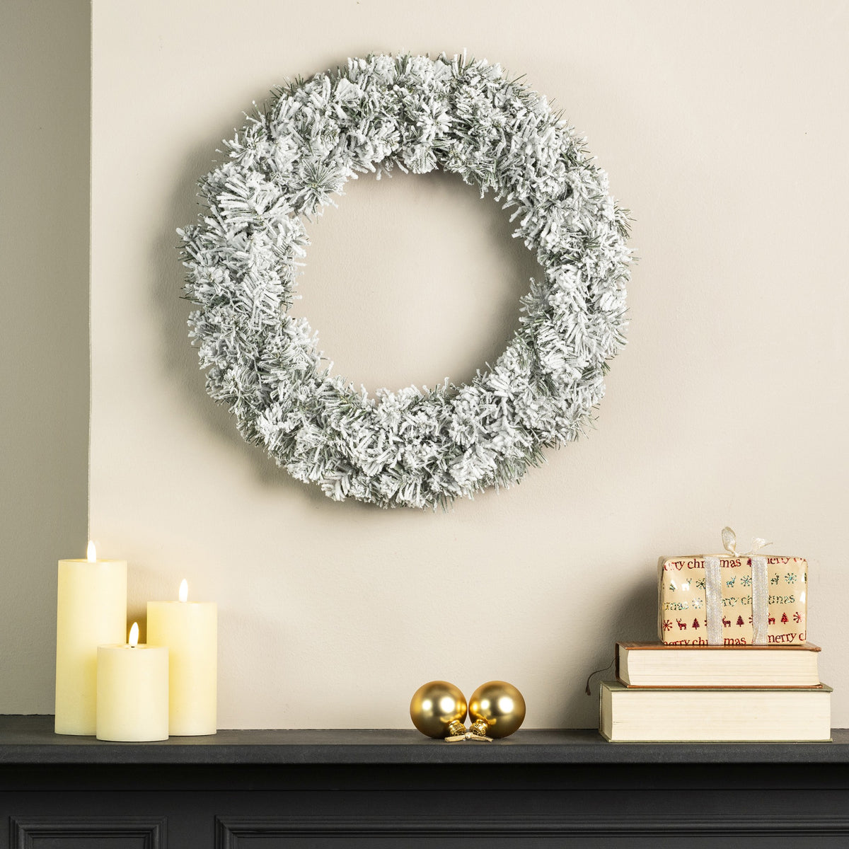 Kerstkrans Imperial Besneeuwd - Ø 60 cm - Groen/Wit - foto 4