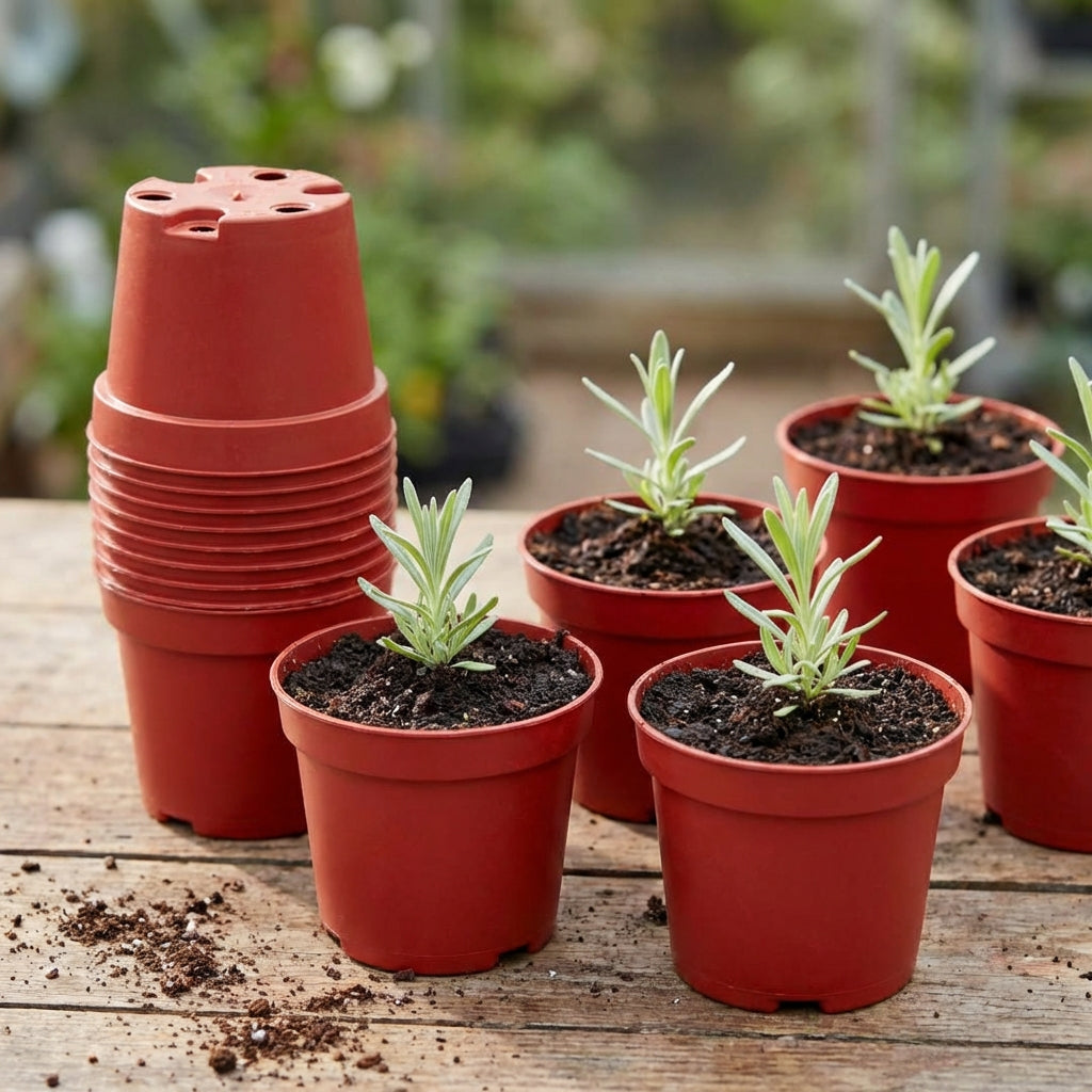 Kweekpot rood – Ø6cm, hoogte 5cm - Kweekbenodigdheden