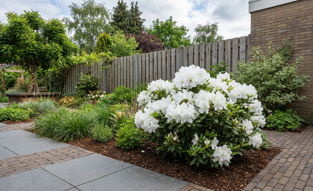 Rhododendron (Rhododendron ENCORE® Pure White ) - Rhododendron