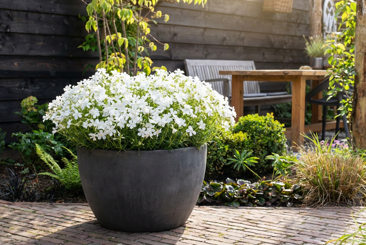 Kruipplox (Phlox (S) 'Calvides White') - Tuinplanten