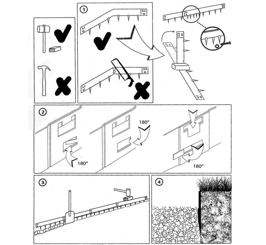 Gegalvaniseerde kantopsluiting borderrand, 106x16cm -