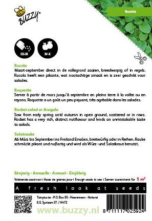 Rucola, Italiaanse snijgroente - Zaden