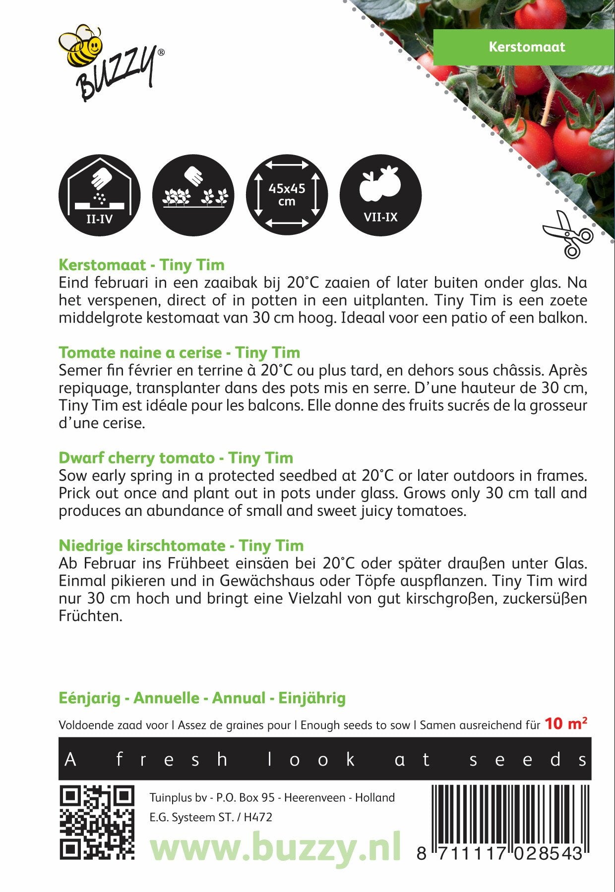 Kerstomaat Tiny Tim - Zaden