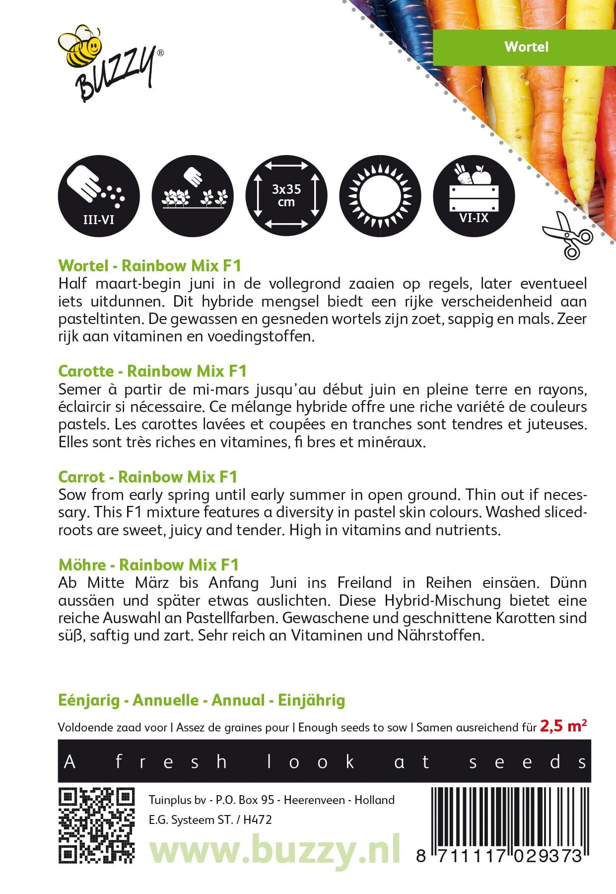 Wortel Rainbow F1 - Zaden