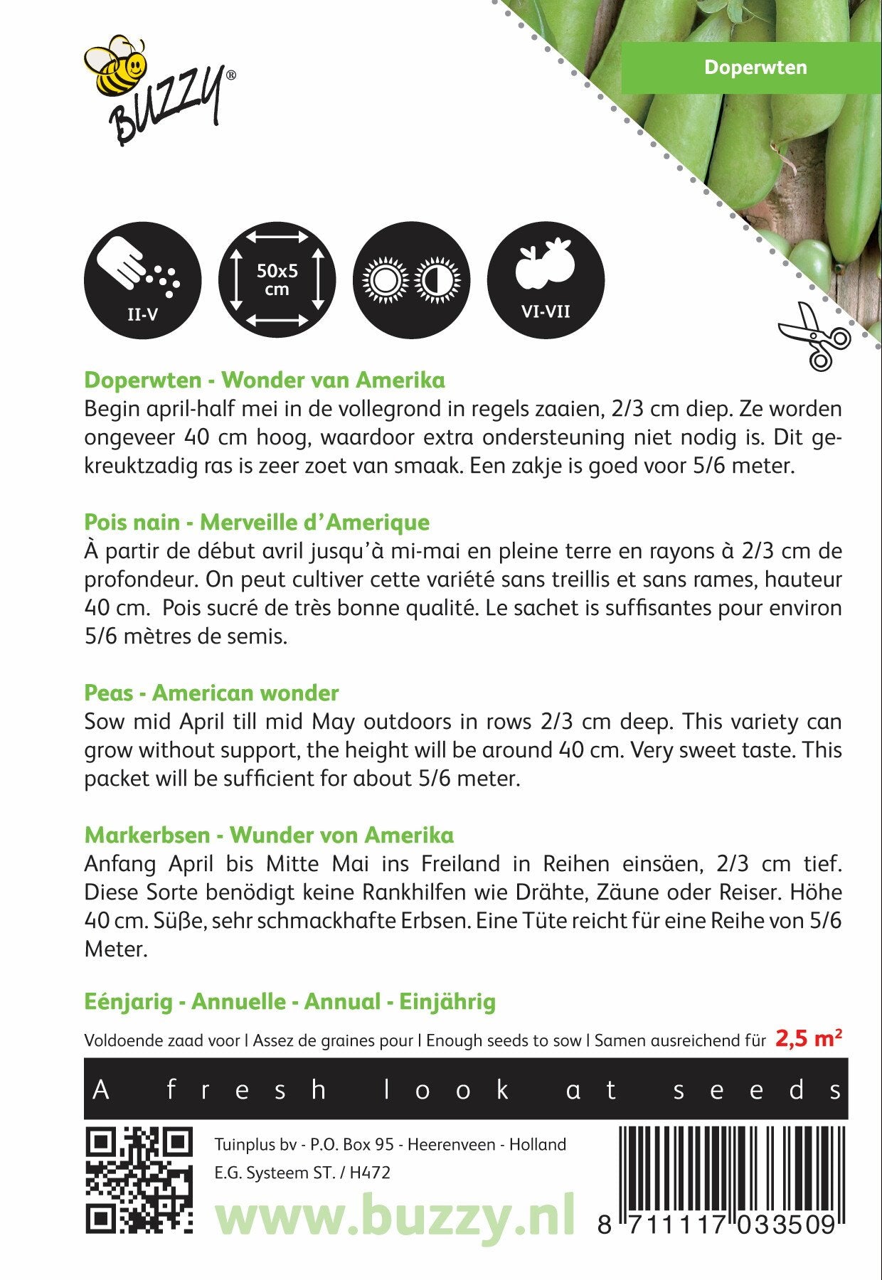 Doperwten Wonder van Amerika - Zaden