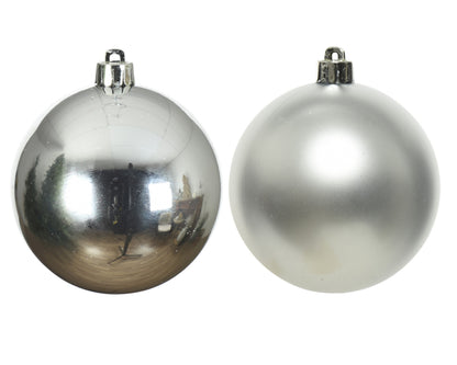 Kerstballen Zilver 8 cm – 6 Stuks – Mat & Glanzend - foto 3