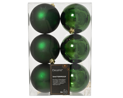 Kerstballen Groen 8 cm – 6 Stuks – Mat & Glanzend