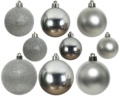Kerstballen Zilver Mix – 30 Stuks – 4/5/6 cm - foto 3