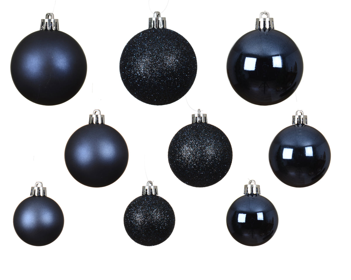 Kerstballen Nachtblauw Mix – 30 Stuks – 4/5/6 cm - foto 3