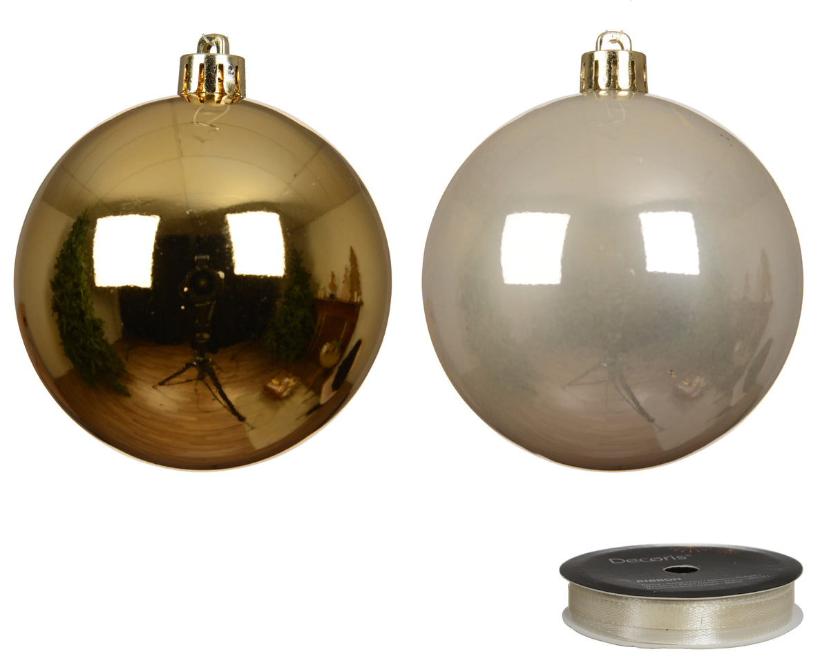 Kerstballen Goud Mix – 34 Stuks – 8 cm – In Koker - foto 2