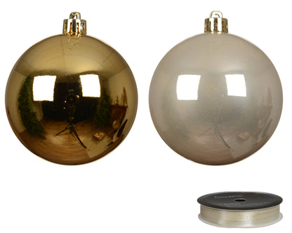 Kerstballen Goud Mix – 34 Stuks – 8 cm – In Koker - foto 2