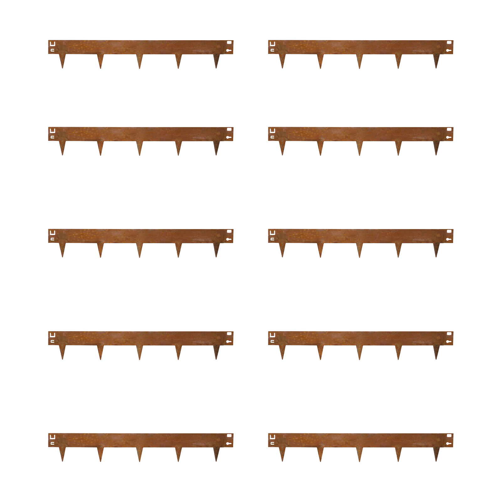 10x Cortenstaal kantopsluiting borderrand - 106x16cm - 
