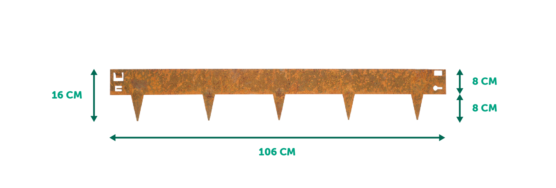 Cortenstaal kantopsluiting borderrand - 