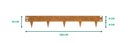 Cortenstaal kantopsluiting borderrand - 