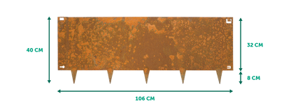 Cortenstaal kantopsluiting borderrand - 