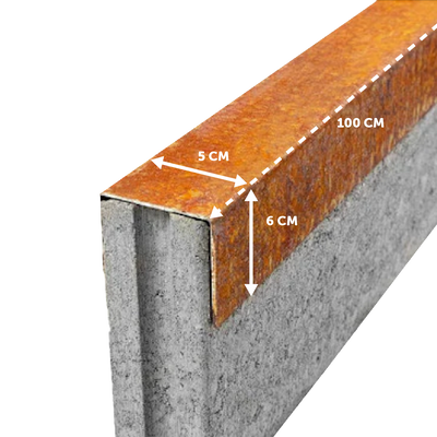 bordure de retenue en acier Corten