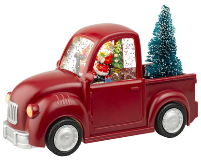 Sneeuwbol Auto Rood – LED – 22,5 cm