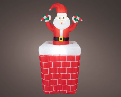 Opblaasbare Kerstman Schoorsteen – LED – 150 cm