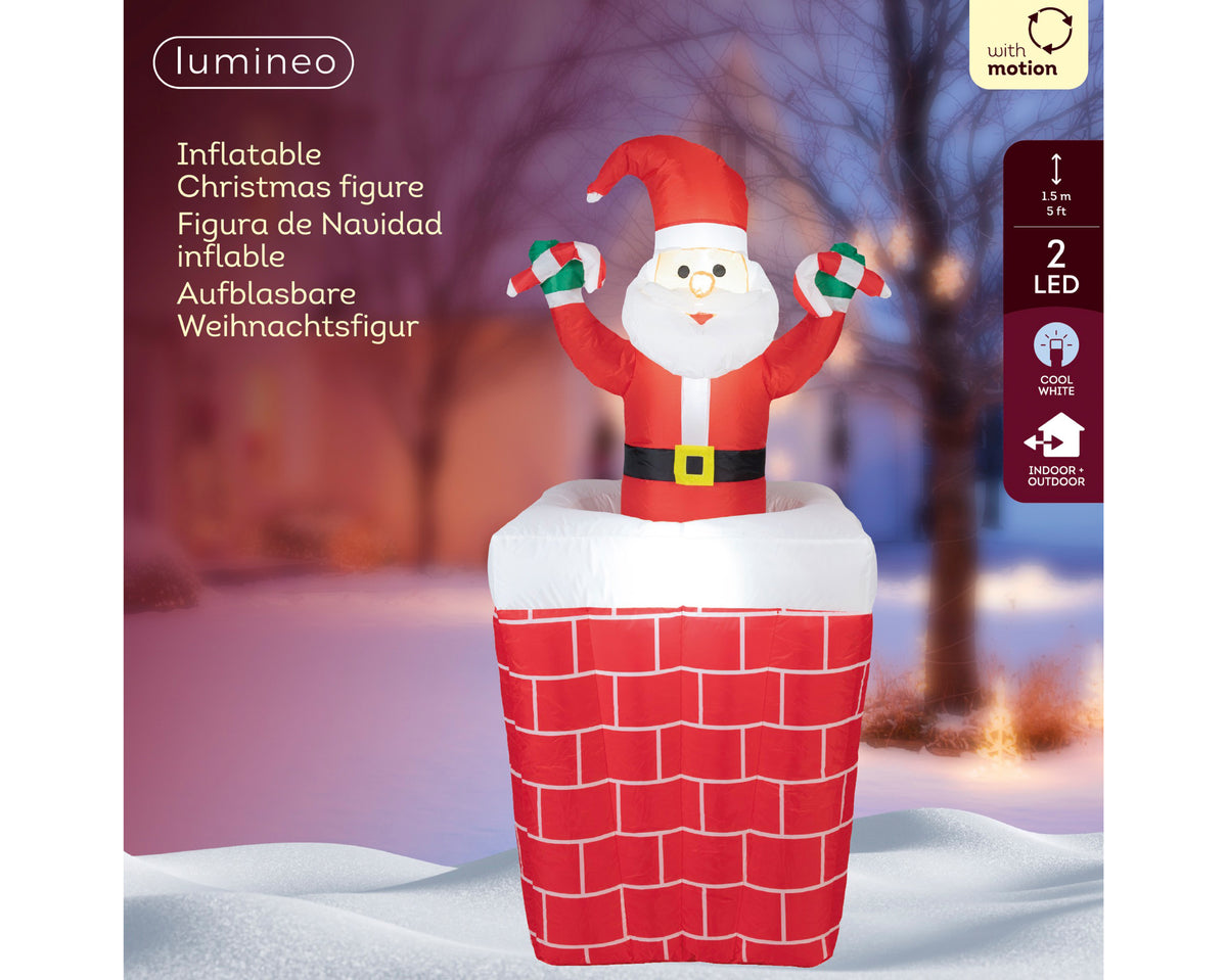 Opblaasbare Kerstman Schoorsteen – LED – 150 cm - foto 3