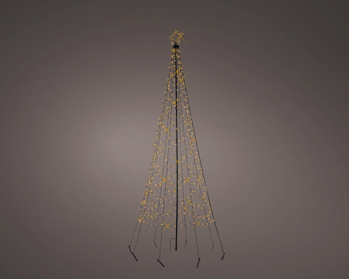 Lumineo Vlaggenmast Kerstboom – 3,2 m – 480 LED –Warm Wit