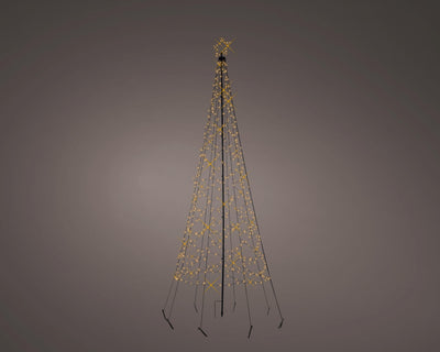 Lumineo Vlaggenmast Kerstboom – 3,2 m – 480 LED –Warm Wit