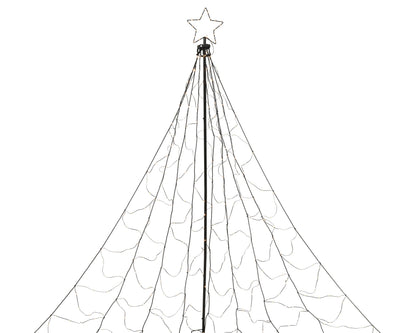 Lumineo Vlaggenmast Kerstboom – 5 m – 836 LED – Warm Wit - foto 2