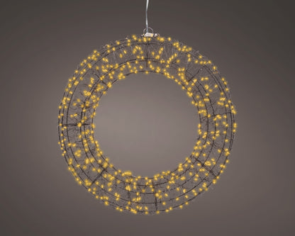 Kerst LED Krans met Micro LED – Zwart – Ø 38 cm