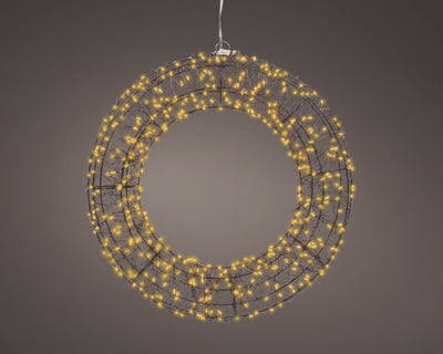 Kerst LED Krans met Micro LED – Zwart – Ø 38 cm