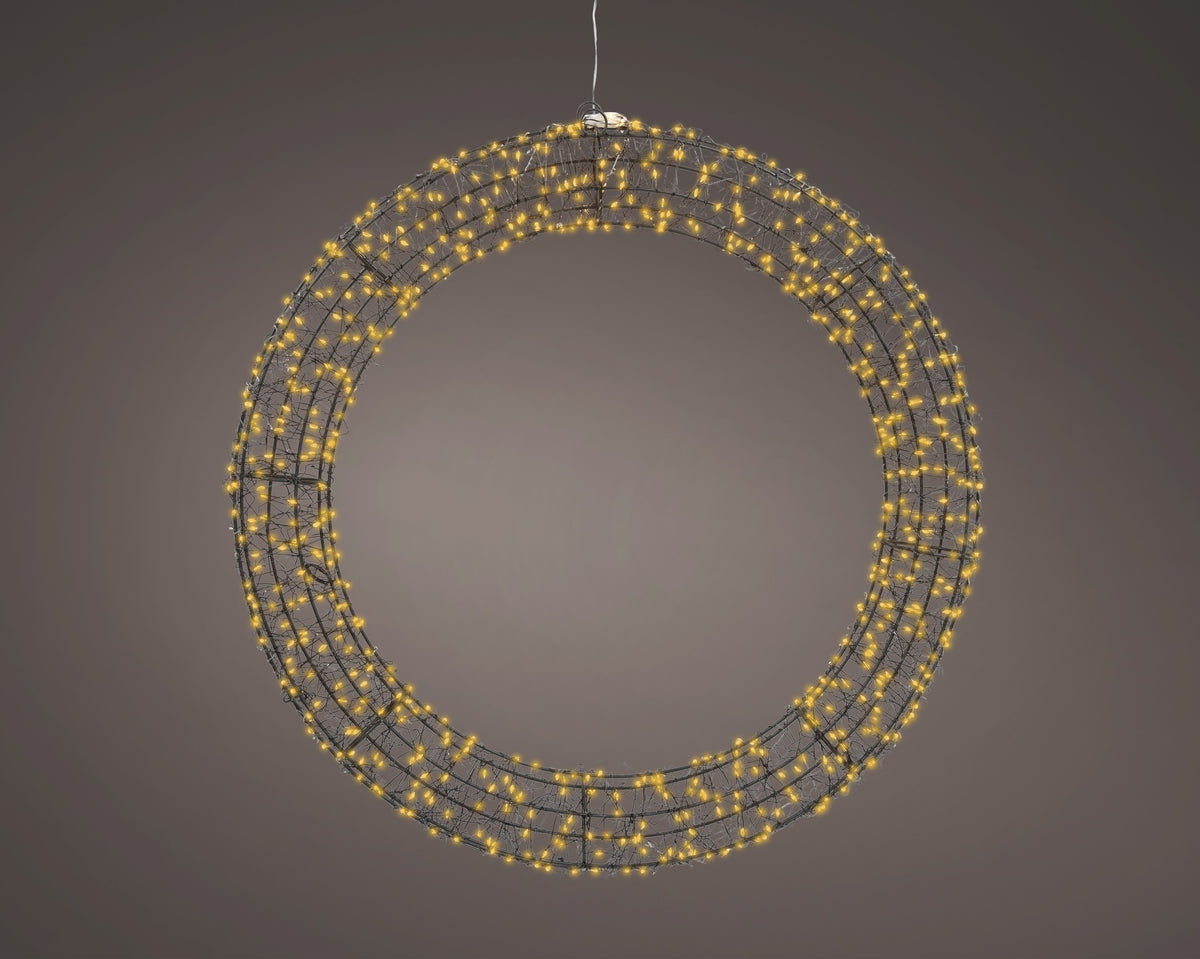Kerst LED Krans – 720 LED – Timer – Zwart – Ø 58 cm
