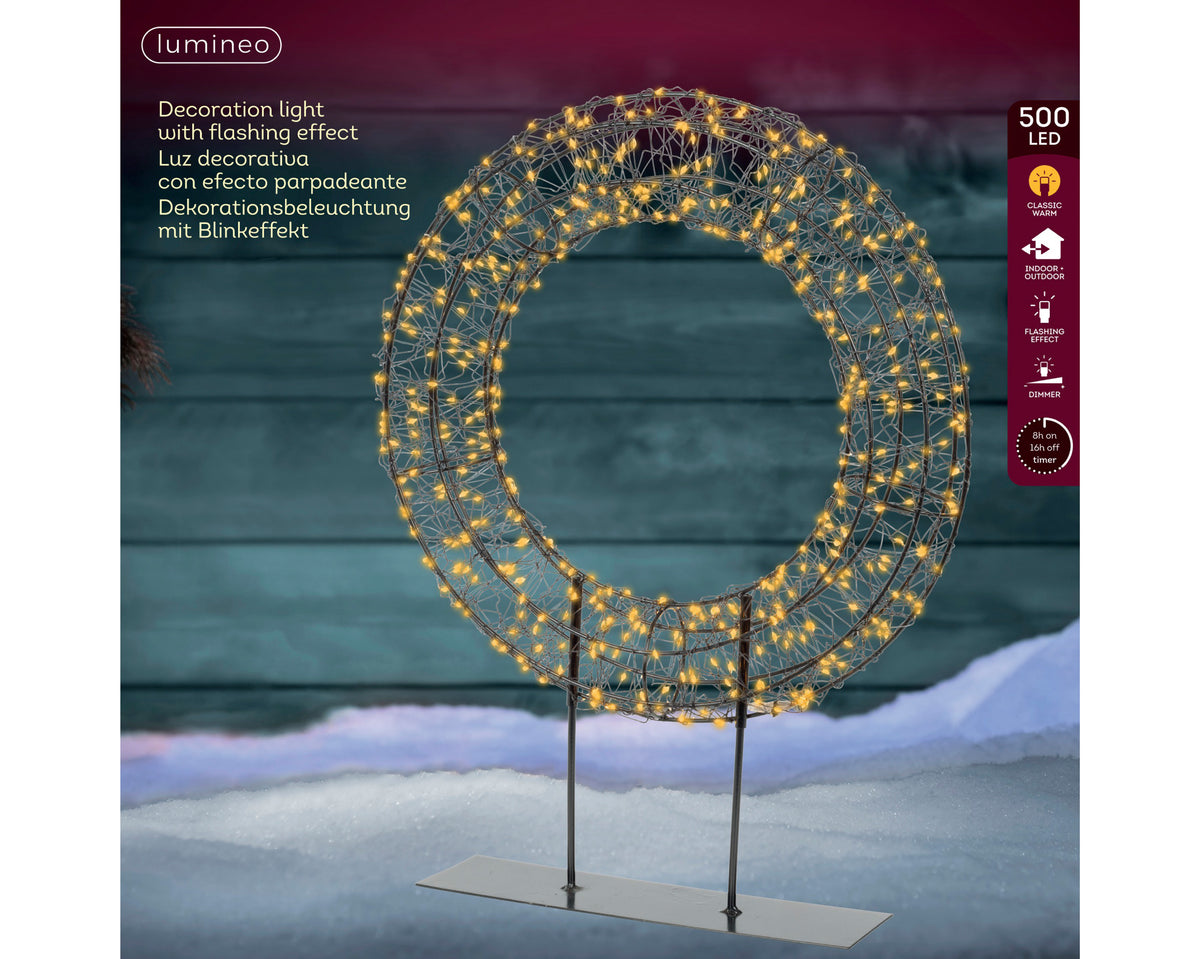 Kerst LED Krans op Standaard – 500 LED – Timer – Ø 51 cm - foto 3