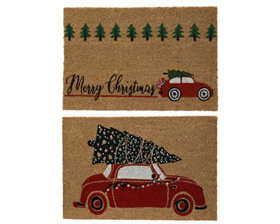Kerstdeurmat X-Mas Car - 40 x 60 cm - Multicolor