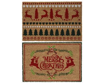 Kerstdeurmat Kokos - 60 x 40 cm - 2 dessins