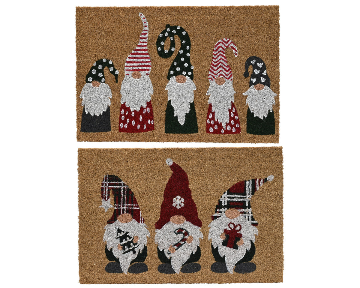 Kerstdeurmat Gnomes Kokos - 60 x 40 cm - 2 dessins