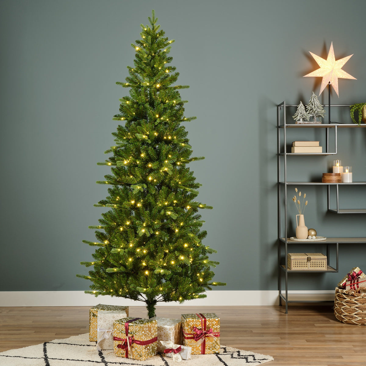 Kunstkerstboom Killington Fir - 210 cm - Groen/Wit - 380 LED - foto 5