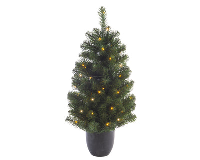 Kunstkerstboom - 90 cm - Verlicht - In pot