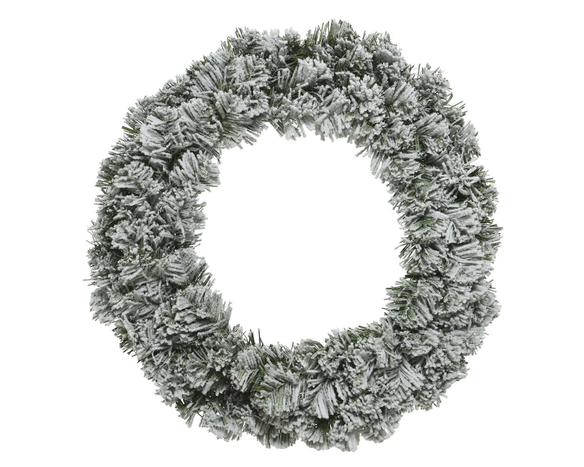 Kerstkrans Imperial Besneeuwd - Ø 90 cm - Groen/Wit