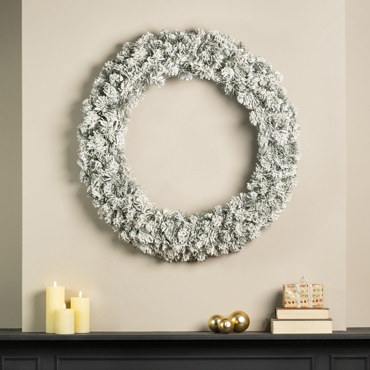 Kerstkrans Imperial Besneeuwd - Ø 90 cm - Groen/Wit - foto 2