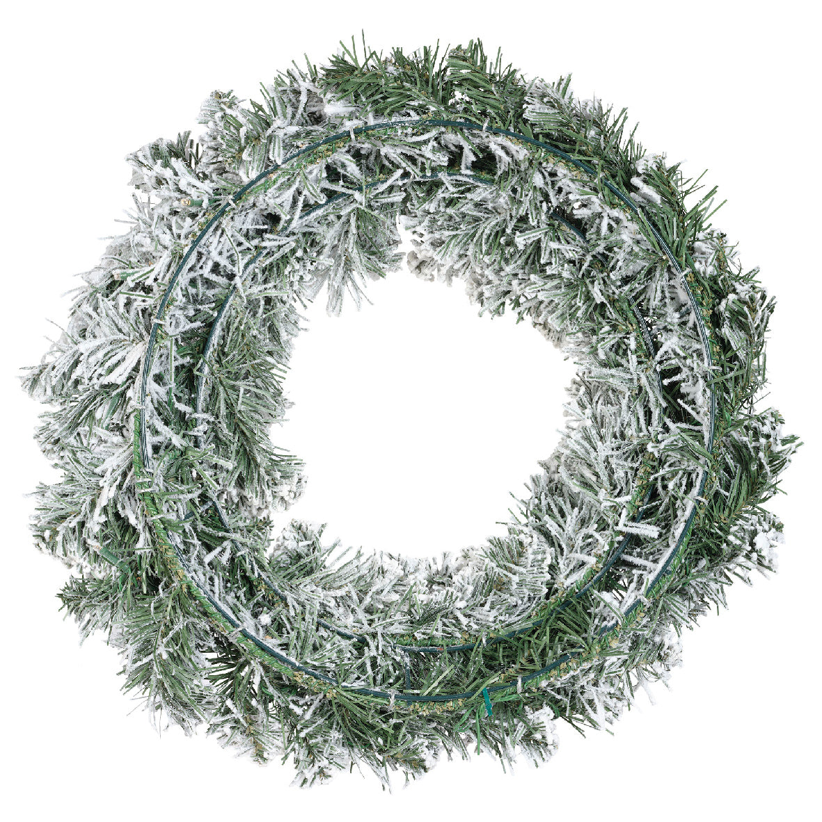 Kerstkrans Everlands - Ø 40 cm - Groen - Besneeuwd - 40 LED - foto 3