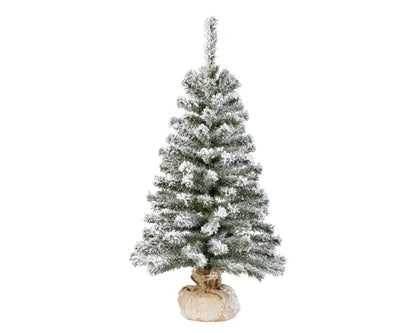 Mini Kunstkerstboom - H 90 cm - Ø 46 cm - Besneeuwd
