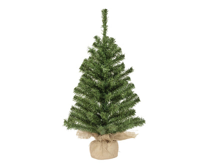 Mini Kunstkerstboom - H 75 cm - Groen - Jute Zak