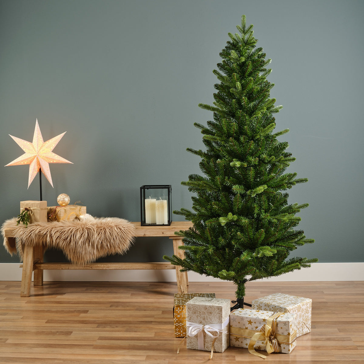 Kunstkerstboom - H 180 cm - Groen - 861 Tips - Ø 93 cm - foto 5