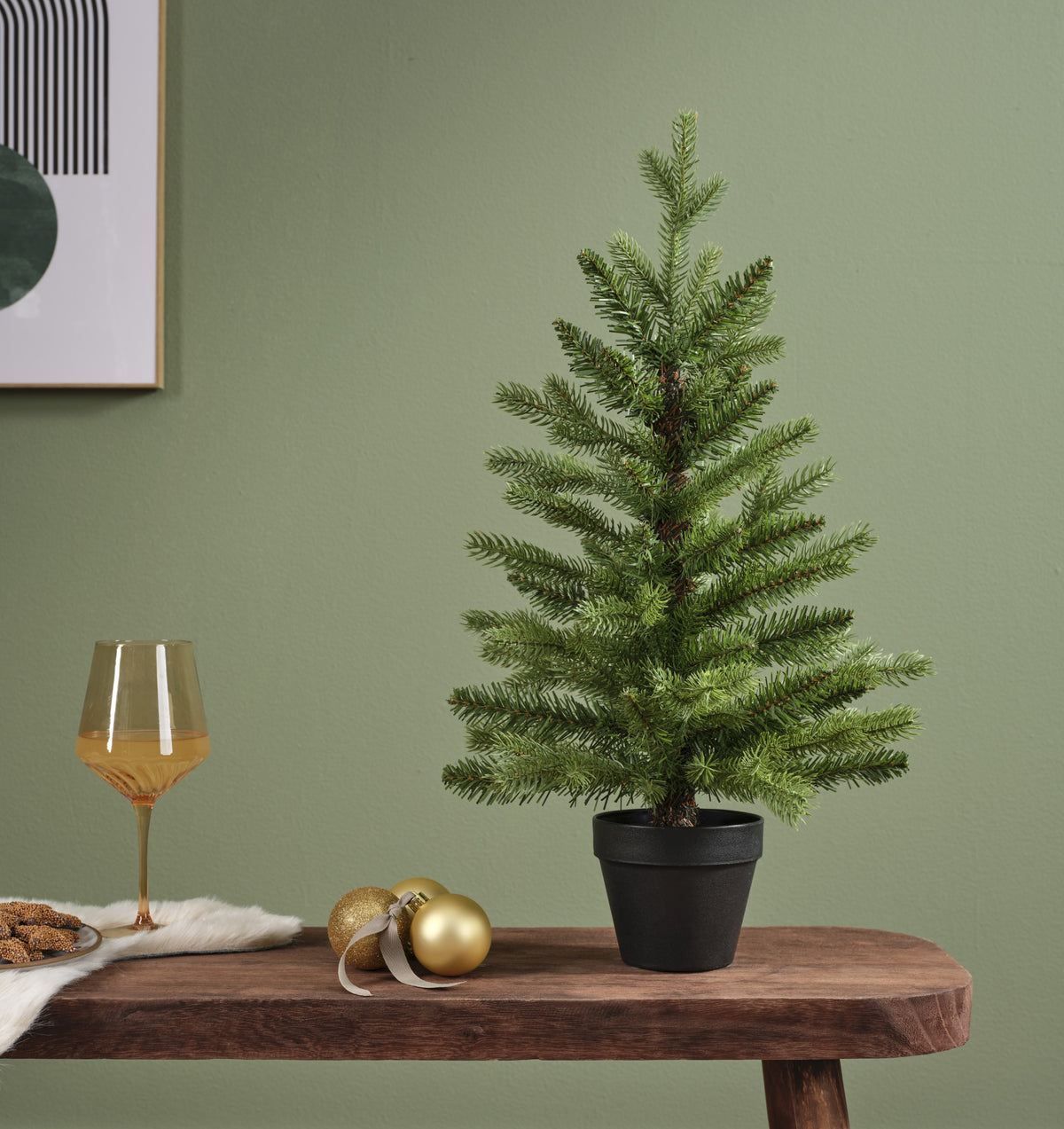 Mini Kunstkerstboom Allison - H 75 cm - Groen - Everlands - foto 2