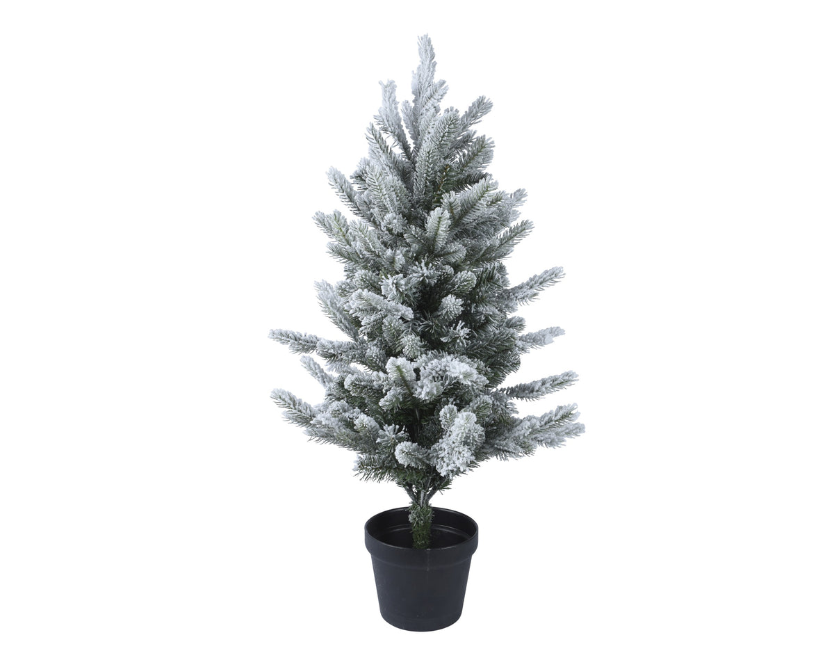 Mini Kunstkerstboom Allison - H 75 cm - Groen - Besneeuwd