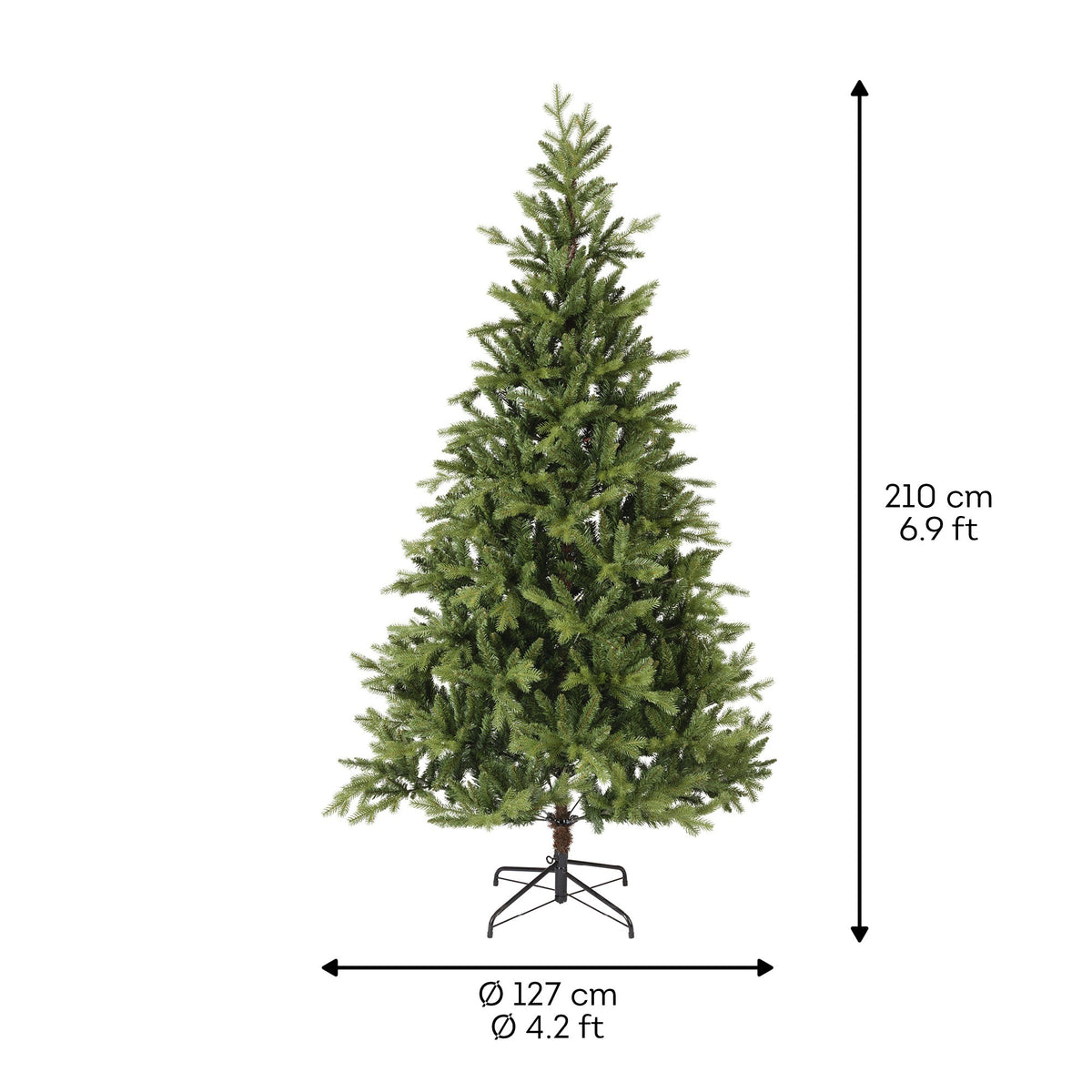 Kunstkerstboom Allison Pine - H 210 cm - Ø 127 cm - Groen - foto 8