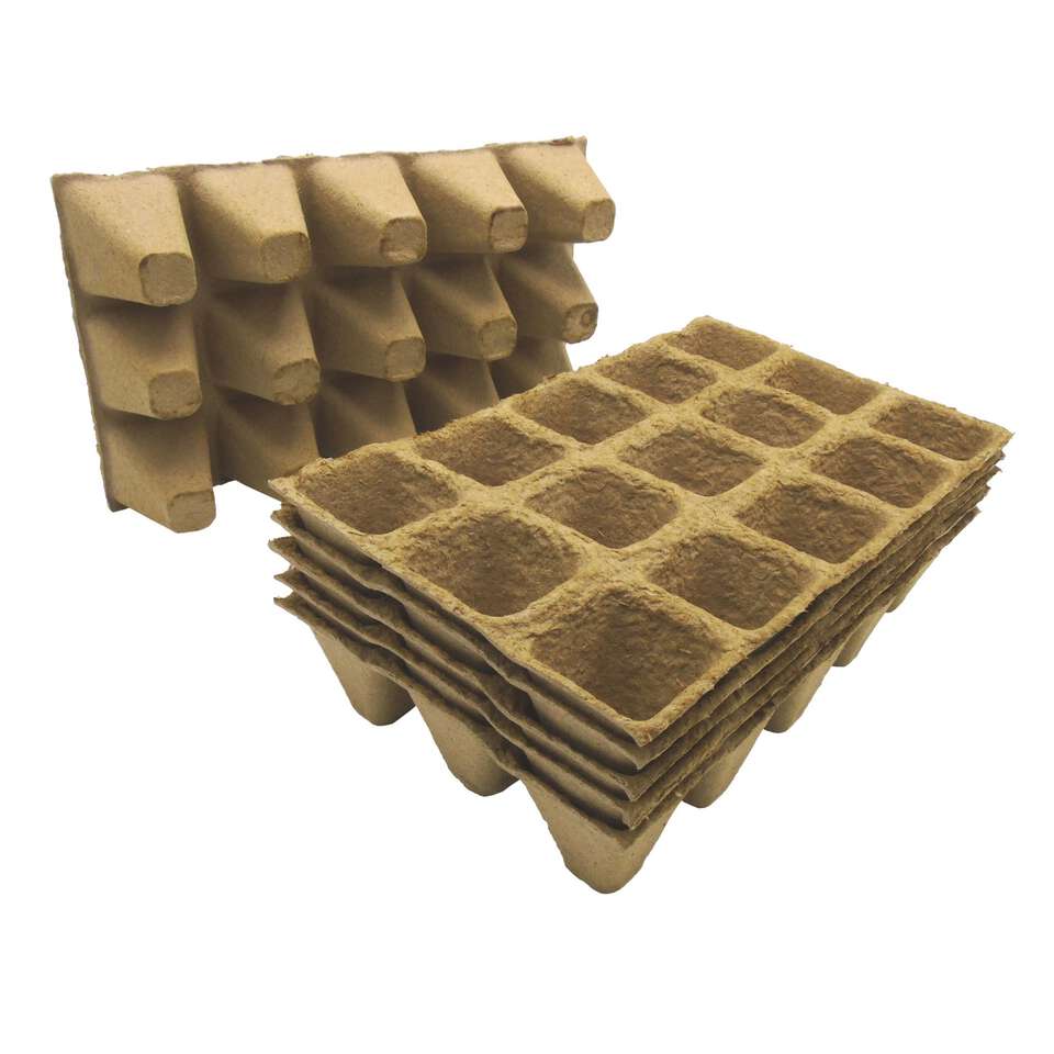 Afbreekbare kweekpotjes H5 x 5 x 5 cm set à 6 trays van 15 stuks - Kweekbenodigdheden