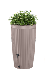Récupérateur d'eau de pluie gris taupe rayé 240 L