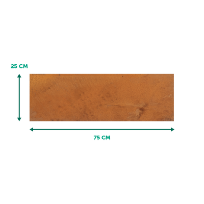 Dalle de jardin en acier Corten 75 x 25 cm
