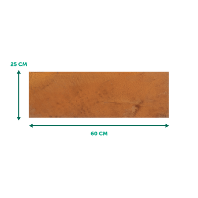 Dalle de jardin en acier Corten 60 x 25 cm